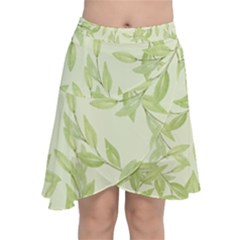 Watercolor Leaves On The Wall  Chiffon Wrap Front Skirt by ConteMonfrey