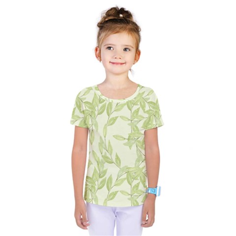 Watercolor Leaves On The Wall  Kids  One Piece Tee by ConteMonfrey