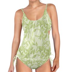 Watercolor Leaves On The Wall  Tankini Set by ConteMonfrey