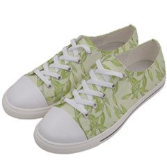 Watercolor Leaves On The Wall  Women s Low Top Canvas Sneakers by ConteMonfrey