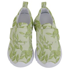 Watercolor Leaves On The Wall  Kids  Velcro No Lace Shoes by ConteMonfrey