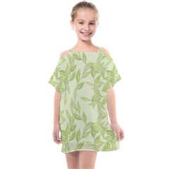 Watercolor Leaves On The Wall  Kids  One Piece Chiffon Dress by ConteMonfrey