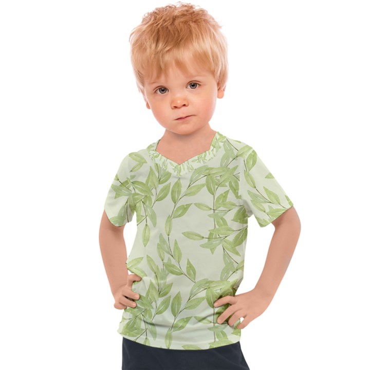 Watercolor Leaves On The Wall  Kids  Sports Tee