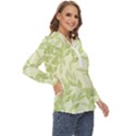 Watercolor Leaves On The Wall  Zip Up Long Sleeve Blouse View3