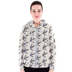 Minimalist Leaves Women s Zipper Hoodie by ConteMonfrey