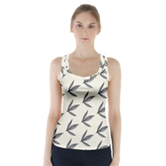 Minimalist Leaves Racer Back Sports Top