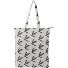 Minimalist Leaves Double Zip Up Tote Bag