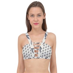 Minimalist Leaves Cage Up Bikini Top