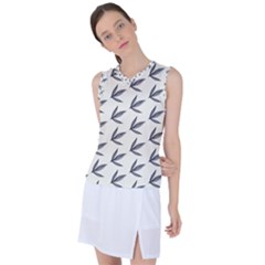 Minimalist Leaves Women s Sleeveless Sports Top