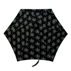 Black Cute Leaves Mini Folding Umbrellas by ConteMonfrey