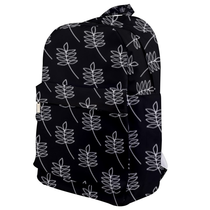 Black Cute Leaves Classic Backpack