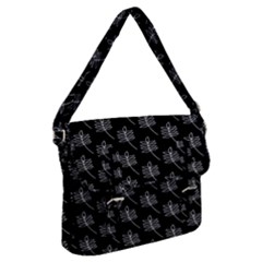 Black Cute Leaves Buckle Messenger Bag by ConteMonfrey