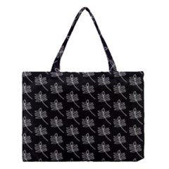 Black Cute Leaves Medium Tote Bag by ConteMonfrey