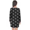 Black Cute Leaves Long Sleeve Chiffon Shift Dress  View2