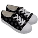 Black Cute Leaves Kids  Low Top Canvas Sneakers View3