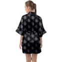 Black Cute Leaves Half Sleeve Satin Kimono  View2