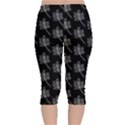 Black Cute Leaves Velvet Capri Leggings  View2