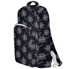 Black Cute Leaves Double Compartment Backpack by ConteMonfrey