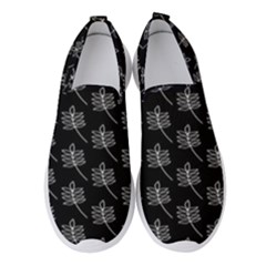 Black Cute Leaves Women s Slip On Sneakers by ConteMonfrey