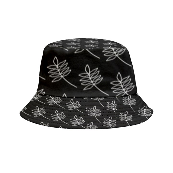 Black Cute Leaves Inside Out Bucket Hat