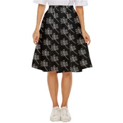 Black Cute Leaves Classic Short Skirt by ConteMonfrey