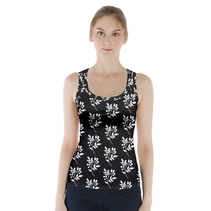 Sign Of Spring Leaves Racer Back Sports Top