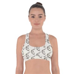 Cute Leaves Draw Cross Back Sports Bra by ConteMonfrey