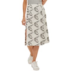 Cute Leaves Draw Midi Panel Skirt by ConteMonfrey