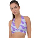 Cute Lavanda Blue Halter Plunge Bikini Top View1