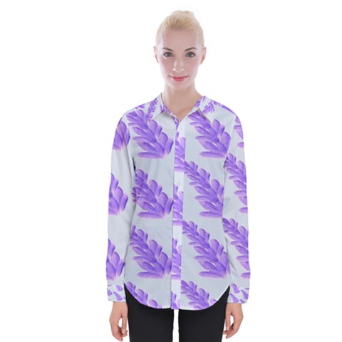 Cute Lavanda Blue Womens Long Sleeve Shirt by ConteMonfrey