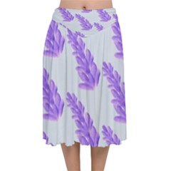 Cute Lavanda Blue Velvet Flared Midi Skirt by ConteMonfrey