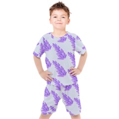 Cute Lavanda Blue Kids  Tee And Shorts Set by ConteMonfrey