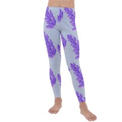 Cute Lavanda Blue Kids  Lightweight Velour Leggings by ConteMonfrey