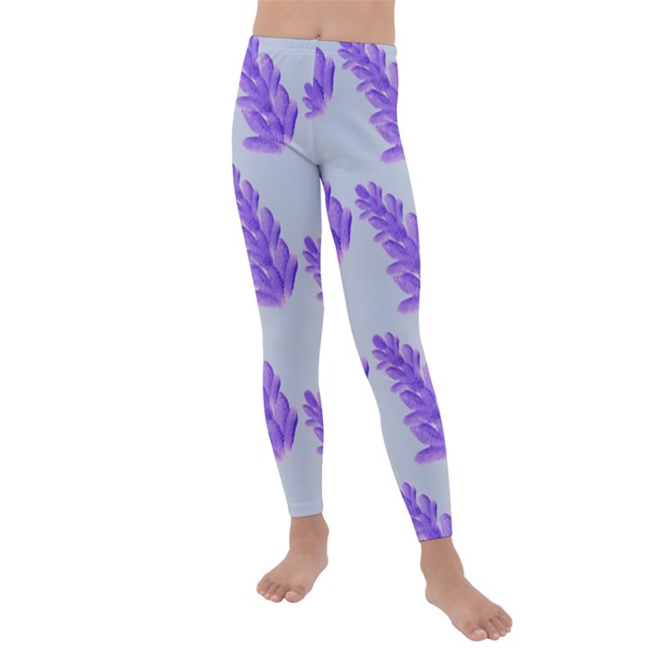 Cute Lavanda Blue Kids  Lightweight Velour Leggings