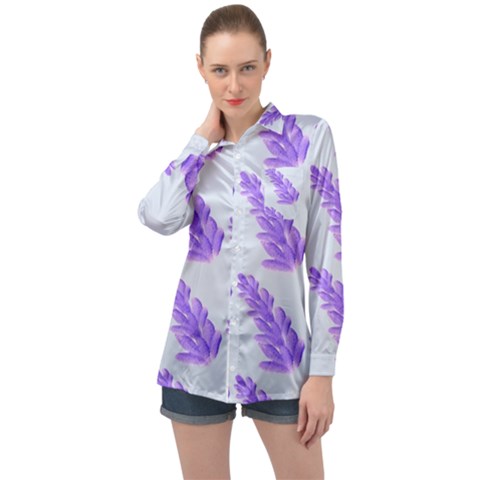 Cute Lavanda Blue Long Sleeve Satin Shirt by ConteMonfrey