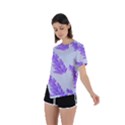 Cute Lavanda Blue Asymmetrical Short Sleeve Sports Tee View2