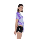 Cute Lavanda Blue Asymmetrical Short Sleeve Sports Tee View3