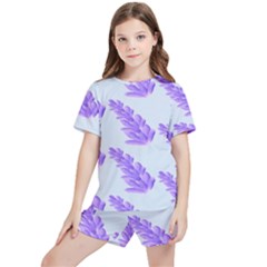 Cute Lavanda Blue Kids  Tee And Sports Shorts Set by ConteMonfrey