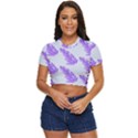 Cute Lavanda Blue Side Button Cropped Tee View1