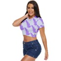 Cute Lavanda Blue Side Button Cropped Tee View2