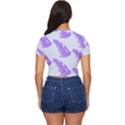 Cute Lavanda Blue Side Button Cropped Tee View4