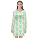 Watercolor Seaweed Long Sleeve Chiffon Shift Dress  View1