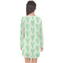 Watercolor Seaweed Long Sleeve Chiffon Shift Dress  View2