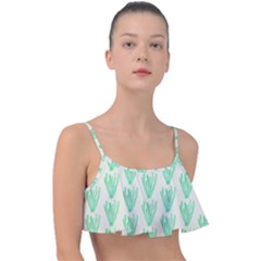 Watercolor Seaweed Frill Bikini Top by ConteMonfrey