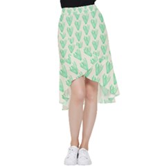 Watercolor Seaweed Frill Hi Low Chiffon Skirt by ConteMonfrey