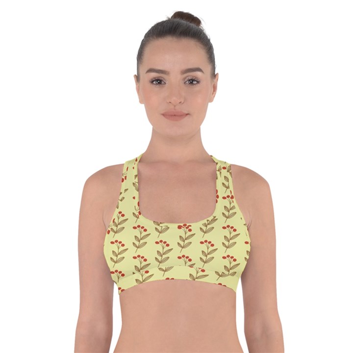 Yellow Fresh Spring Hope Cross Back Sports Bra