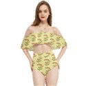 Yellow Fresh Spring Hope Halter Flowy Bikini Set  View1