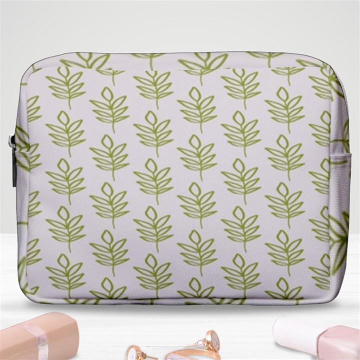 Autumn Leaves Gray Make Up Pouch (Large)