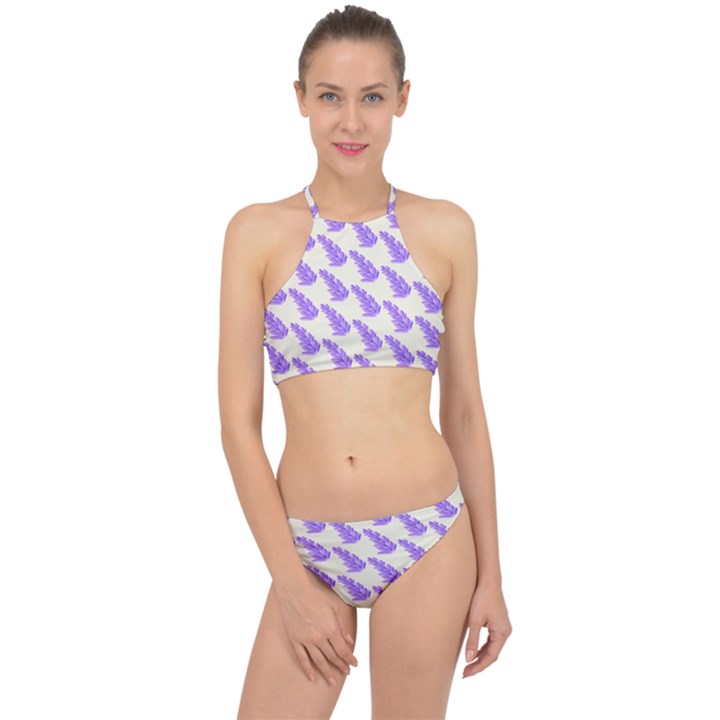 Cute Lavanda Racer Front Bikini Set