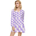 Cute Lavanda Tiered Long Sleeve Mini Dress View1